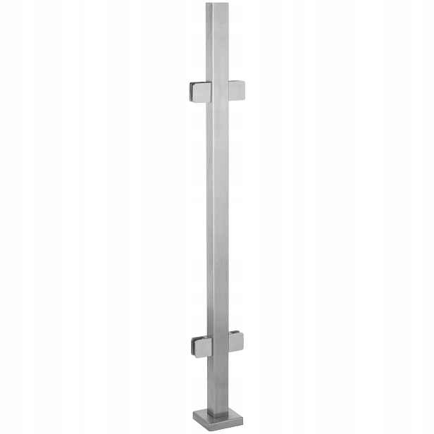 Průchozí sloupek 110 cm pro skleněné zábradlí 40x40 Satén 4 úchyty