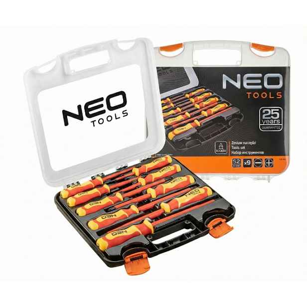 Sada izolovaných šroubováků pro elektrikáře 1000V 9 ks v kufříku 04-142 Neo