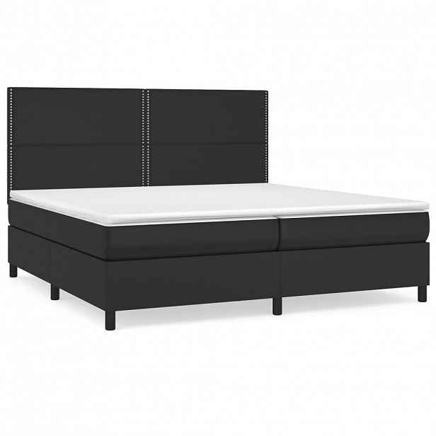 vidaXL Box spring postel s matrací černá 200x200 cm umělá kůže