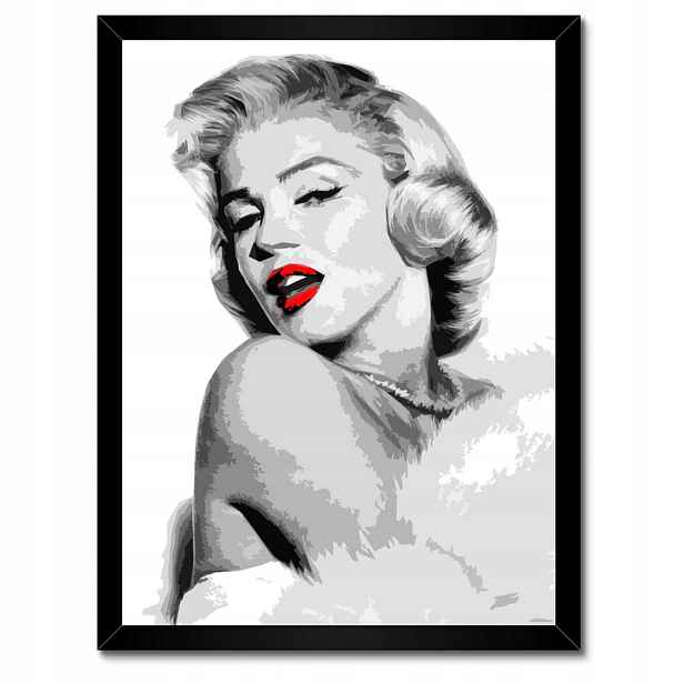 Plakáty v rámu 30x40 Marilyn červené rty
