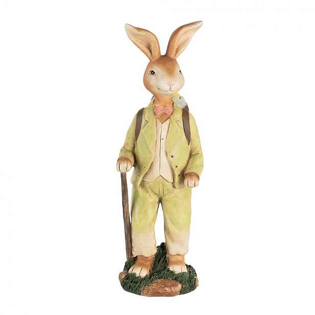 Dekorace králíček s kuřátkem na zádech - 11*11*32 cm Clayre & Eef