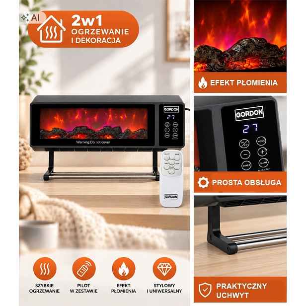 Krbový Ohřívač, Nástěnný Ohřívač S Efektem Plamene, Výkon 2000 W
