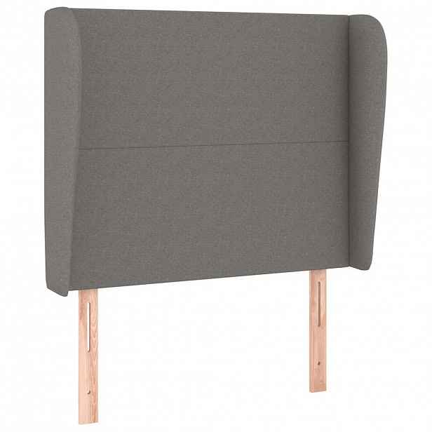 vidaXL Čelo postele typu ušák tmavě šedé 83 x 23 x 118/128 cm textil