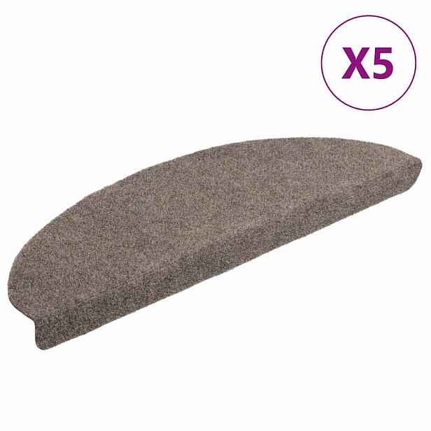 vidaXL Schodové rohože samolepicí 5 ks 65 x 21 x 4 cm béžové, půlkulaté, velké