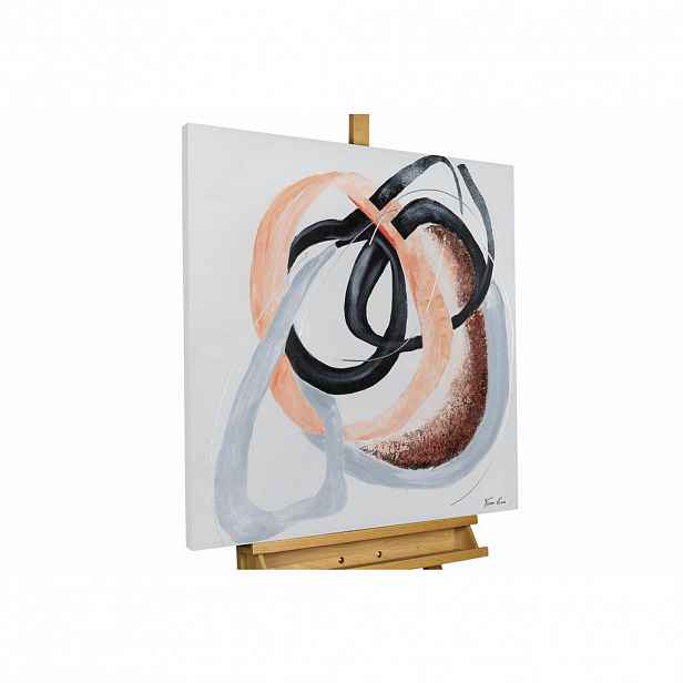 KUNSTLOFT RUČNĚ MALOVANÝ AKRYLOVÝ OBRAZ BÍLÝ/BÉŽOVÝ, 80/80 CM