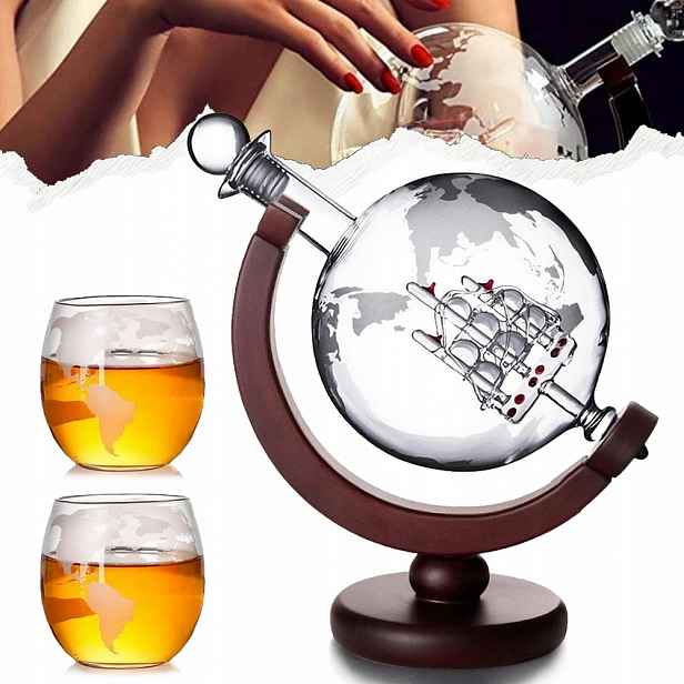 Sada Karafy na whisky – Globus Decanter 850 ml se 2 sklenicemi na whisky