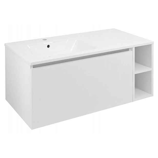 Sapho Lorea - Umyvadlová skříňka 100x46x52 cm, 1x dvířka, 1x zásuvka, levá, matná bílá LE080-3131-L-01