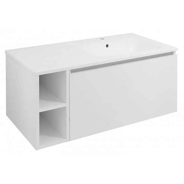 Sapho Lorea - Umyvadlová skříňka 100x46x52 cm, 1x dvířka, 1x zásuvka, pravá, matná bílá LE080-3131-R-01