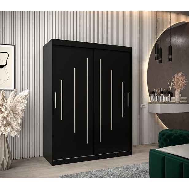 Šatní skříň ELENA - šířka 150 cm, černá