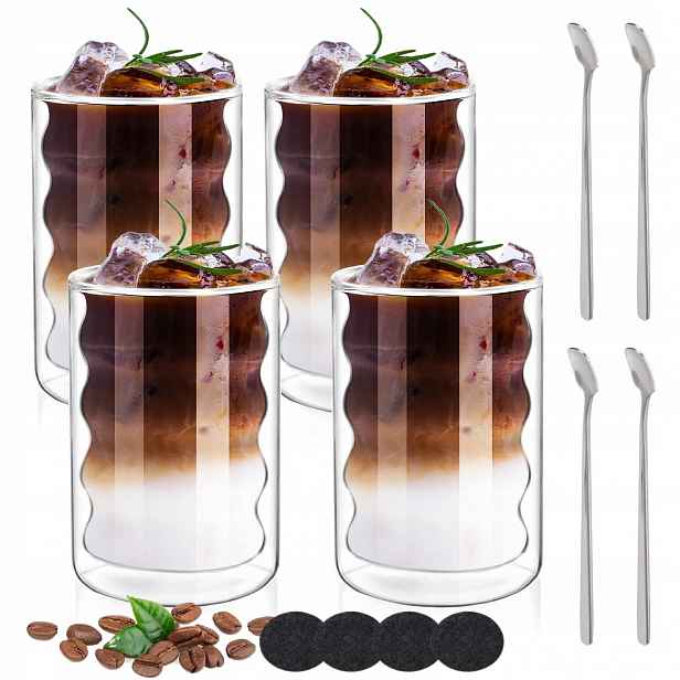 4 ks Termosklenice Lžičky Set na kávu Espresso, Latte a čaj