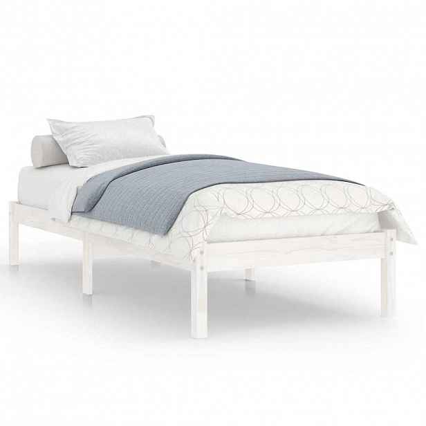 vidaXL Rám postele bílý masivní dřevo 90 x 190 cm jednolůžko
