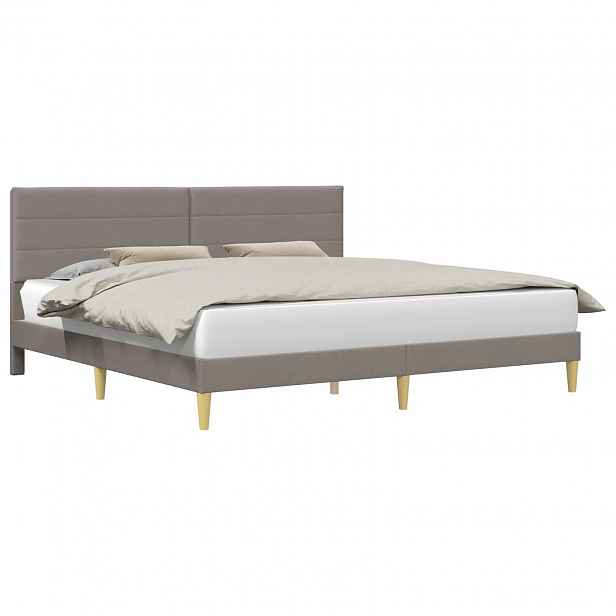 vidaXL Rám postele s čelo Taupe 200 x 200 cm Textil