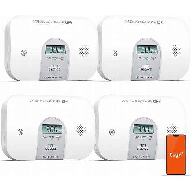 4X Andyssey Inteligentní Wi-Fi senzor oxidu uhelnatého s Led displejem
