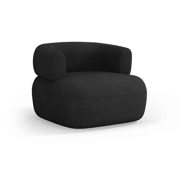 Černé křeslo z textilie bouclé Jenny – Micadoni Home