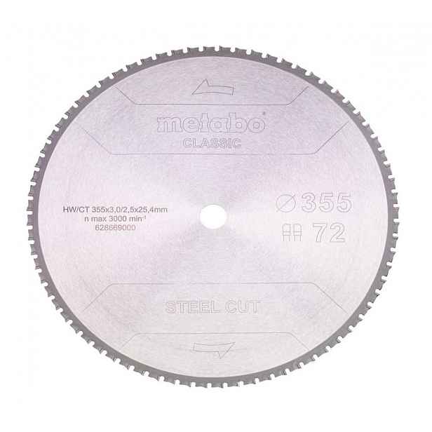 Metabo - Pilový kotouč na kov 355x25,4 mm, 72 zubů 628669000