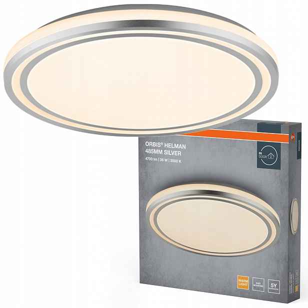 Stropní Svítidlo Led nástěnné svítidlo 36W 2500lm 3000K Teplá stříbrná Orbis Osram