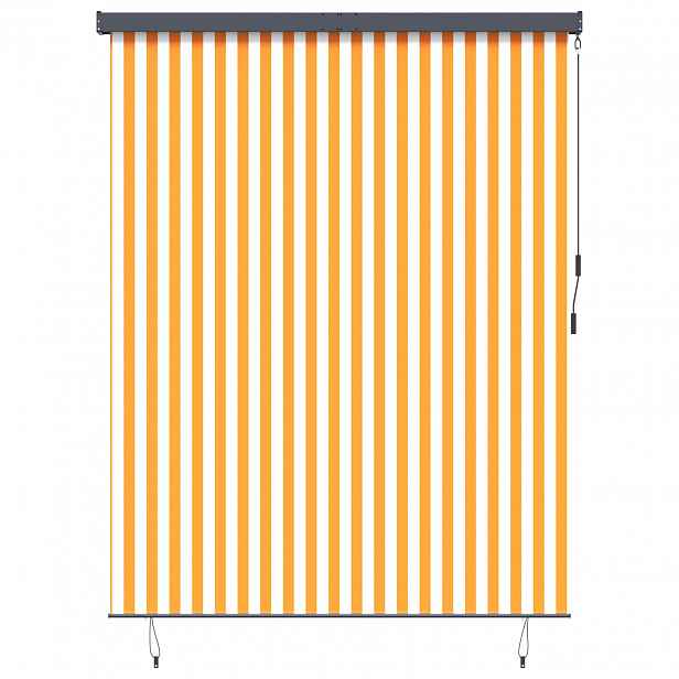 vidaXL Roleta Bílá a oranžová 220 x 250 cm Textil a hliník