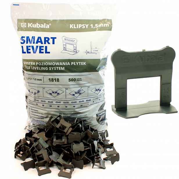 Kubala Smart Level Klipsy Pro Vyrovnávání Dlaždic 1,5 mm 500 kusů 1818