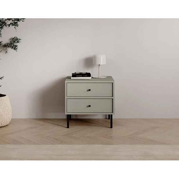 Minimalistický noční stolek DENRA - zelený