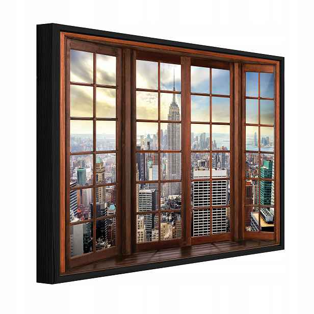 Obraz V Rámu Béžový Město New York Do Předsíně Jídelny Kuchyně 60x40