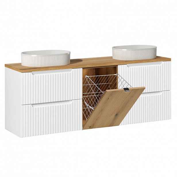 Petits-meubles DVOJUMYVADLO 160.4cm Riva Bílá a dřevo