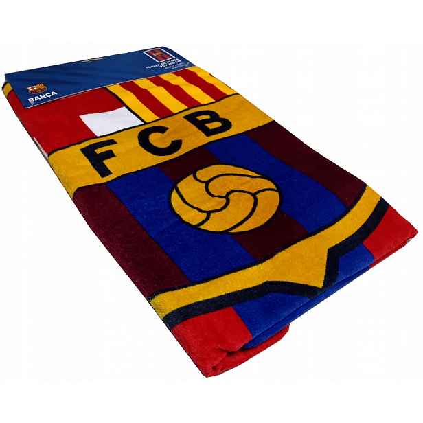 Plážová osuška pro fanouška Fc Barcelona 150x75 cm 100% bavlna, klubová kolekce