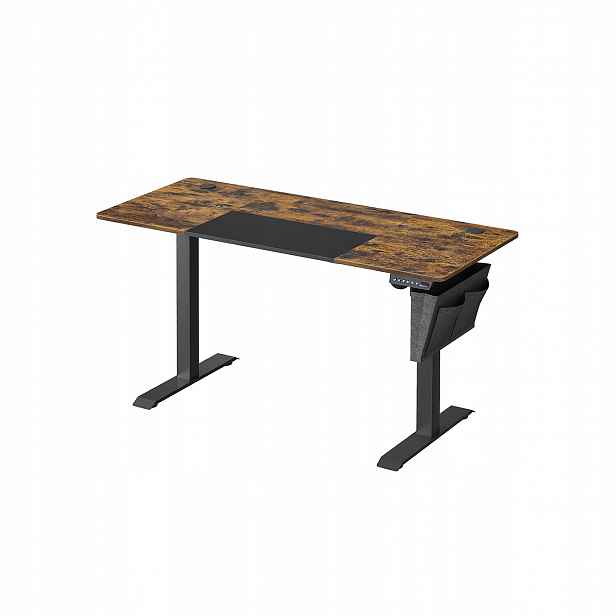 Stojící psací stůl 60x140x72-120 cm Hnědo-černýA234