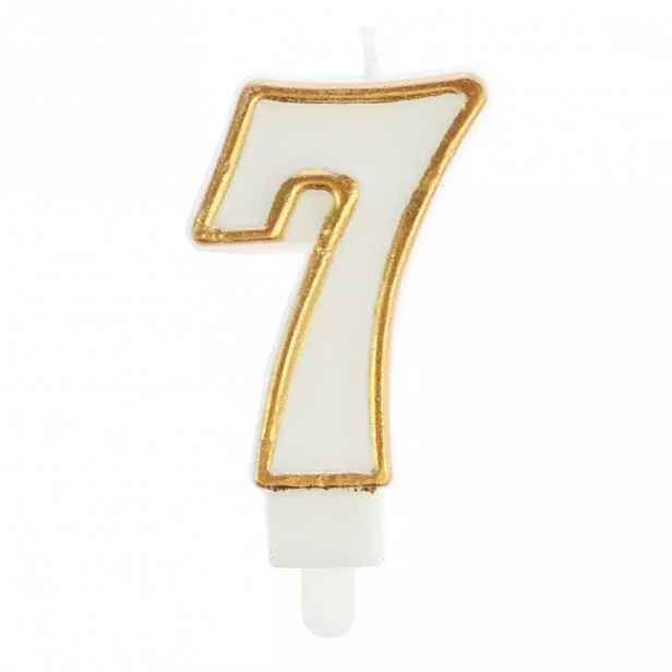 Svíčka číslo 7 zlatá 7.5cm