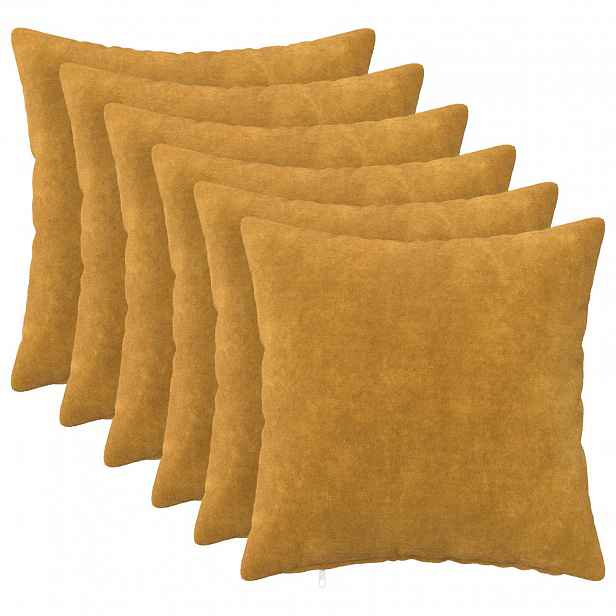vidaXL Povlak na polštář 6 pcs HEERLEN Žlutá 45 x 45 cm