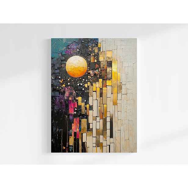 Plakát Abstrakce Mozaika Textura Měsíc Úplněk 75x100