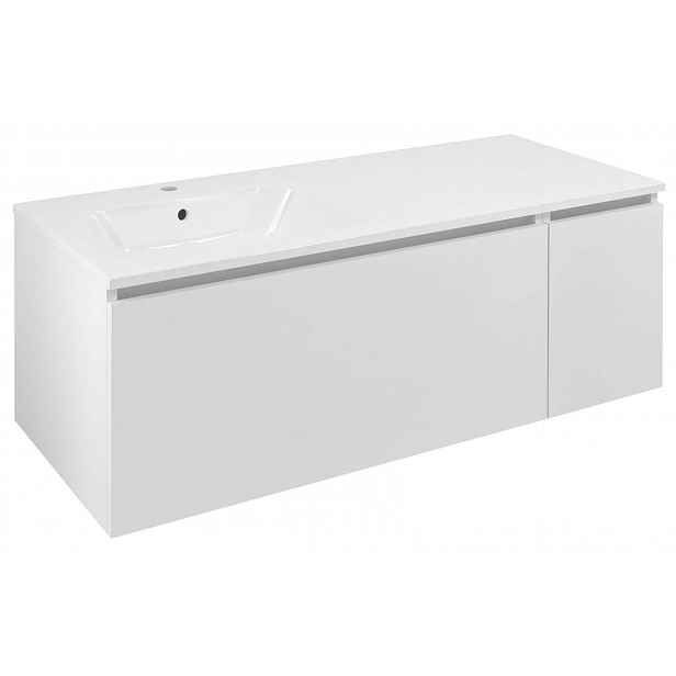 Sapho Lorea - Umyvadlová skříňka 120x46x52 cm, 1x dvířka, 1x zásuvka, levá, matná bílá LE090-3131-L-01