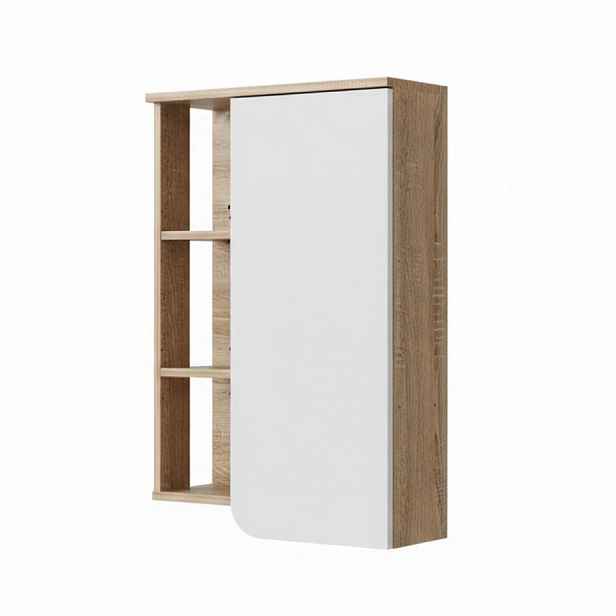 Vicco SKŘÍŇKA DO KOUPELNY Karen Sonoma/bílá 50 x 75 cm s dvířky a otevřenými přihrádkami