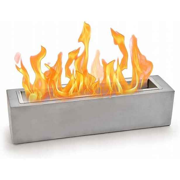 Volně stojící stolní biokrb 39 x 10 cm, šedý, krb na bioethanol