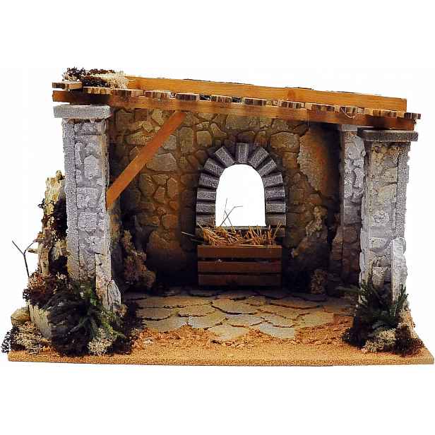 Krásný Vánoční Betlém 40x25x27 cm – pro postavy o výšce 12-13 cm