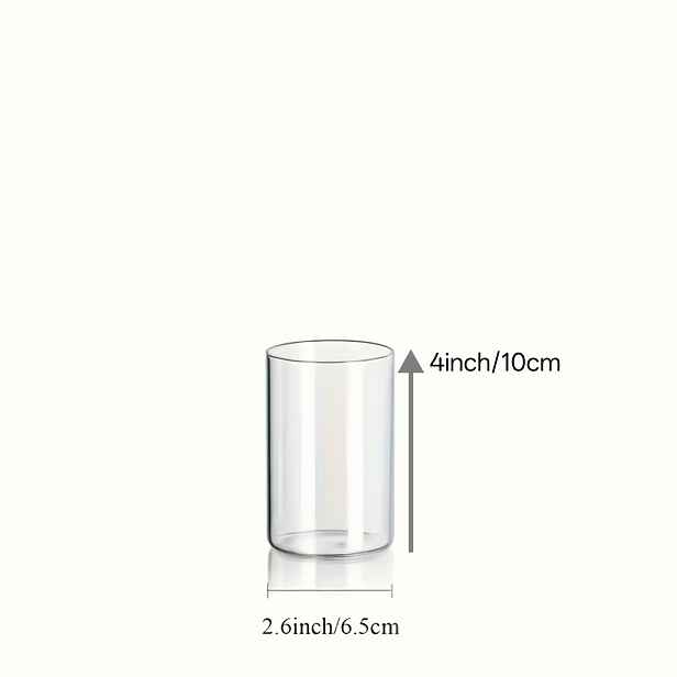 TEMU Moderní skleněná válcová váza, s výškou 10,16/15,24/20,32 cm, vyrobená z transparentního hurikánového skla, s plovoucím držákem svíček, vhodná