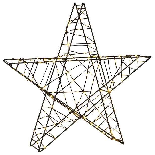 vidaXL 3D vánoční hvězda 120 LED Teplá bílá 55 x 53,5 x 10 cm