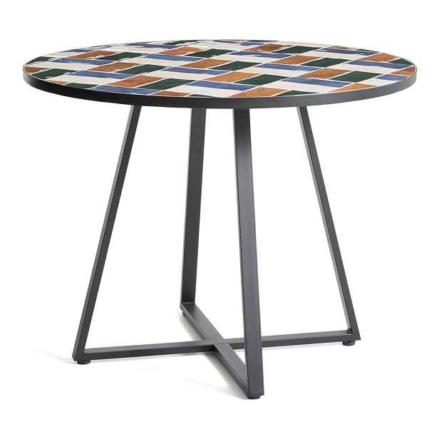 Kulatý zahradní jídelní stůl s keramickou deskou ø 120 cm Tella – Kave Home