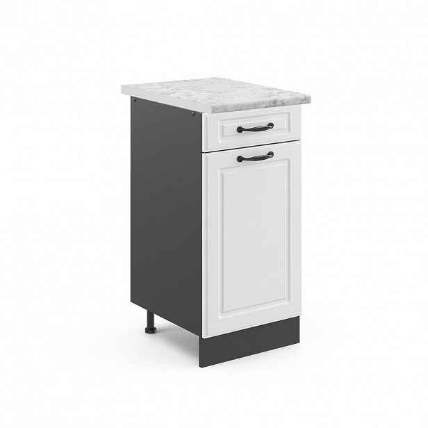 Vicco SPODNÍ SKŘÍŇKA KUCHYŇSKÉ LINKY R-Line Bílý venkovský dům 40 cm , PD Mramor