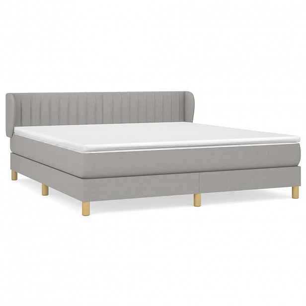 vidaXL Box spring postel s matrací světle šedá 160 x 200 cm textil