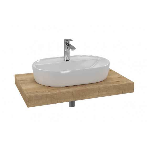 Cenově zvýhodněný koupelnový set SAT s deskou pod umyvadlo Dolce 80x8x50 cm dub halifax KSETDO1
