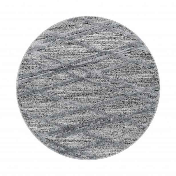 Kusový koberec Pisa 4706 Grey kruh, 80x80 (průměr) kruh, šedá, ložnice, Ayyildiz