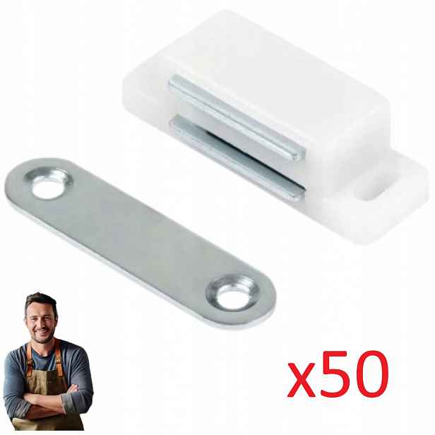 Magnetický nábytkový zámek bílý 50 Ks