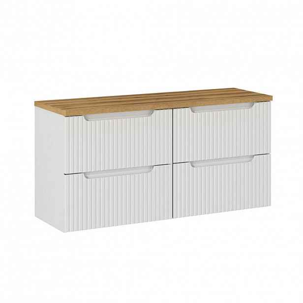 Petits-meubles SKŘÍŇKA POD UMYVADLO 120.4cm Riva Bílá a dřevo
