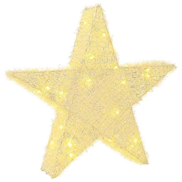 vidaXL 3D vánoční hvězda 50 LED Teplá bílá 55 x 53,5 x 10 cm
