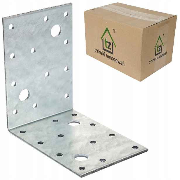 Ocelové perforované úhelníky 100x100x70 x 2,5 mm 50 ks spojovacích prvků KŁ8