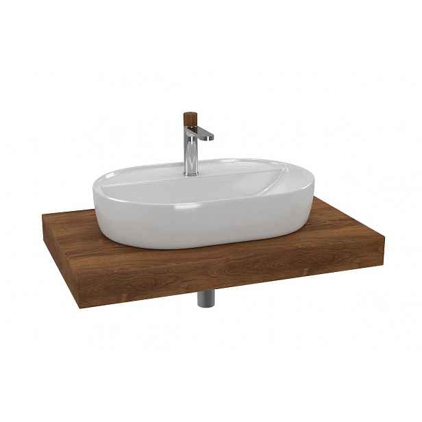 Cenově zvýhodněný koupelnový set SAT s deskou pod umyvadlo Dolce 80x8x50 cm dub charleston KSETDO3