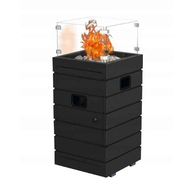 Grill Meister Stylové plynové zahradní ohniště krb 13 kW sklo 90 cm