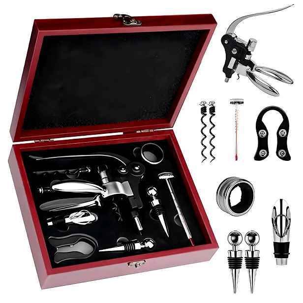 Set na víno Vývrtka otvírák na lahve Dávkovač Termometr Box