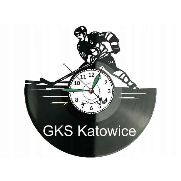 Gks Katowice Hokej Nástěnné hodiny Vinylová deska pro fanouška jako Dárek k narozeninám