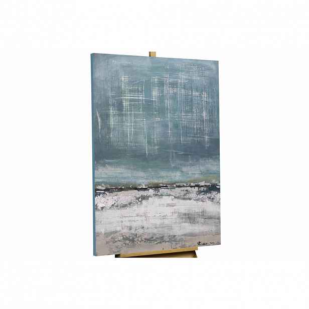 KUNSTLOFT RUČNĚ MALOVANÝ AKRYLOVÝ OBRAZ MODRÝ/BÉŽOVÝ, 60/90 CM
